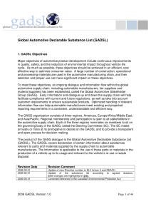 Global Automotive Declarable Substance List (GADSL)