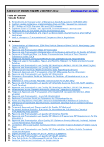 Download PDF Version Legislation Update Report: December 2012