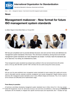 Management makeover - New format for future ISO management system standards News