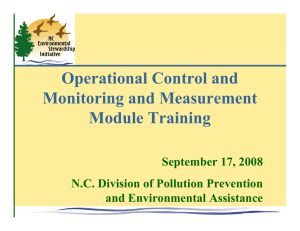 Operational Control and Monitoring and Measurement Module Training September 17, 2008
