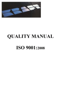 QUALITY MANUAL  ISO 9001: 2008