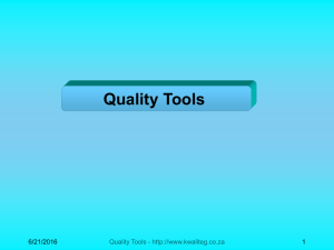 Quality Tools 6/21/2016 1 Quality Tools -