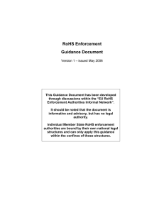 RoHS Enforcement Guidance Document