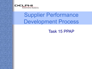 Supplier Performance Development Process Task 15 PPAP