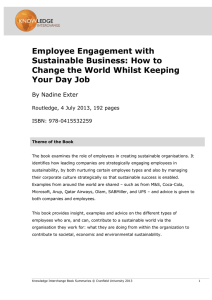 Employee Engagement with Sustainable Business: How to Change the World Whilst Keeping