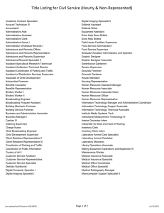 Title Listing for Civil Service (Hourly &amp; Non-Represented)