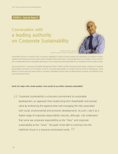 a leading authority on Corporate Sustainability Conversation with