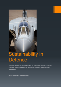 Sustainability in Defence