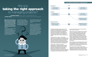 Are you to managing projects? taking the right approach