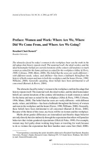 Preface: Women and Work: Where Are We, Where