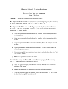 Classical Model:  Practice Problems  Intermediate Macroeconomics John T. Dalton