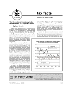 tax facts The Remarkable Constancy in the from the Tax Policy Center