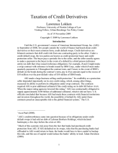 Taxation of Credit Derivatives Lawrence Lokken