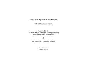 Legislative Appropriations Request