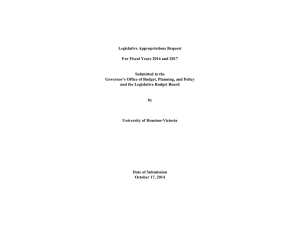 Legislative Appropriations Request  For Fiscal Years 2016 and 2017 Submitted to the