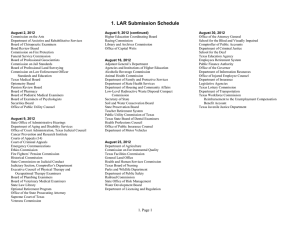 1. LAR Submission Schedule