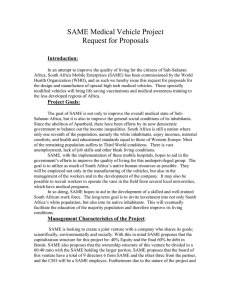 SAME Medical Vehicle Project Request for Proposals Introduction: