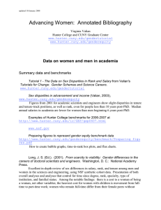 Advancing Women:  Annotated Bibliography Summary data and benchmarks