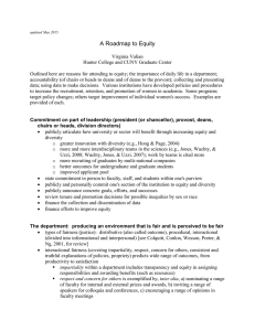 A Roadmap to Equity