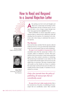 A How to Read and Respond to a Journal Rejection Letter
