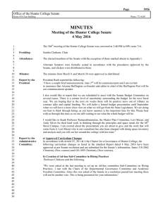 MINUTES Meeting of the Hunter College Senate 4 May 2016