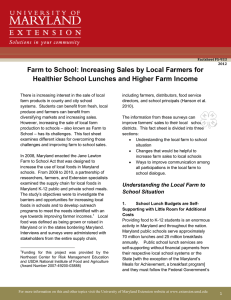 Farm to School: Increasing Sales by Local Farmers for
