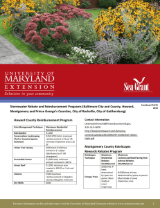 Stormwater Rebate and Reimbursement Programs (Baltimore City and County, Howard,