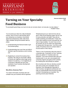 Turning on Your Specialty Food Business