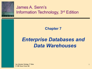 Enterprise Databases and Data Warehouses James A. Senn’s Information Technology, 3