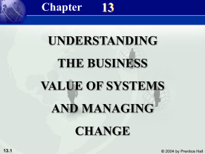 13 UNDERSTANDING THE BUSINESS VALUE OF SYSTEMS