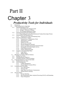 Part II Chapter 3 Productivity Tools for Individuals