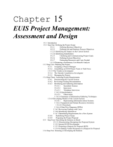 Chapter 15 EUIS Project Management: Assessment and Design