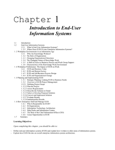 Chapter 1 Introduction to End-User Information Systems