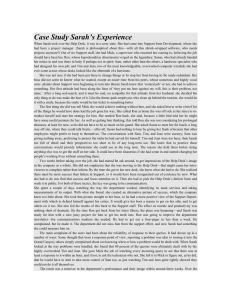 Case Study Sarah’s Experience