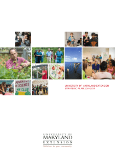 UNIVERSITY OF MARYLAND EXTENSION STRATEGIC PLAN 2014–2019