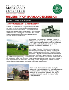 UNIVERSITY OF MARYLAND EXTENSION Trusted Research - Local Experts