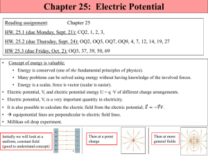 Chapter 25:  Electric Potential