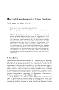 Row-strict quasisymmetric Schur functions Sarah Mason and Jeffrey Remmel