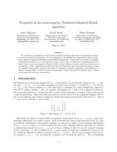 Properties of the nonsymmetric Robinson-Schensted-Knuth algorithm James Haglund Sarah Mason