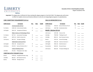 Associate of Arts in Interdisciplinary Studies Important: Degree Completion Plan