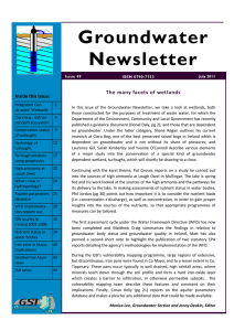 Groundwater Newsletter The many facets of wetlands Inside this issue: