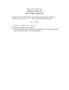 Homework Set 18 Due Friday, March 20
