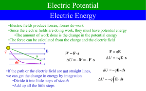 Electric Potential Electric Energy