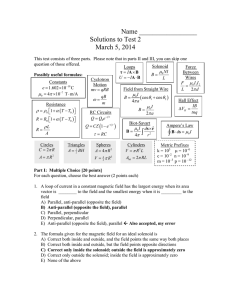 Name _________________ Solutions to Test 2 March 5, 2014