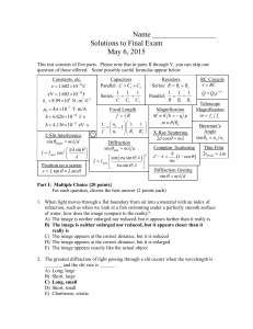Name _________________ Solutions to Final Exam May 6, 2015