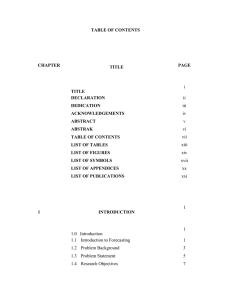 TABLE OF CONTENTS CHAPTER PAGE TITLE