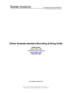 Online Graduate Assistant Recruiting &amp; Hiring Guide Campus Box 1300