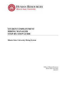 STUDENT EMPLOYMENT HIRING MANAGER STEP-BY-STEP GUIDE