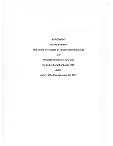 AGREEMENT by and between The Board of Trustees of Illinois State University and