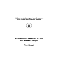 Evaluation of Continuums of Care For Homeless People Final Report